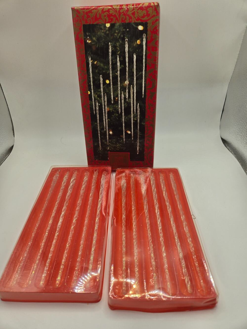 12 Clear Glass 7” Icicle Ornaments Christmas Trees Home For The Holidays